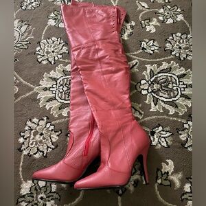 boots heels Thigh high boots red